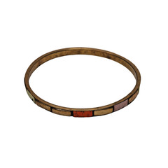 Rectangular Inset Bangle Bracelet 2 1/2″ Wide Wrist Opening