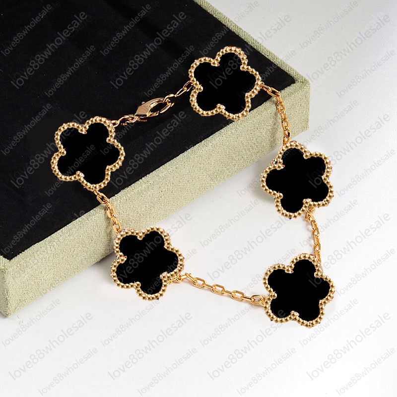 Women Four-Leaf Clover Bracelet Charm Mother-of-Pearl 18K Gold Designer Jewelry gallery