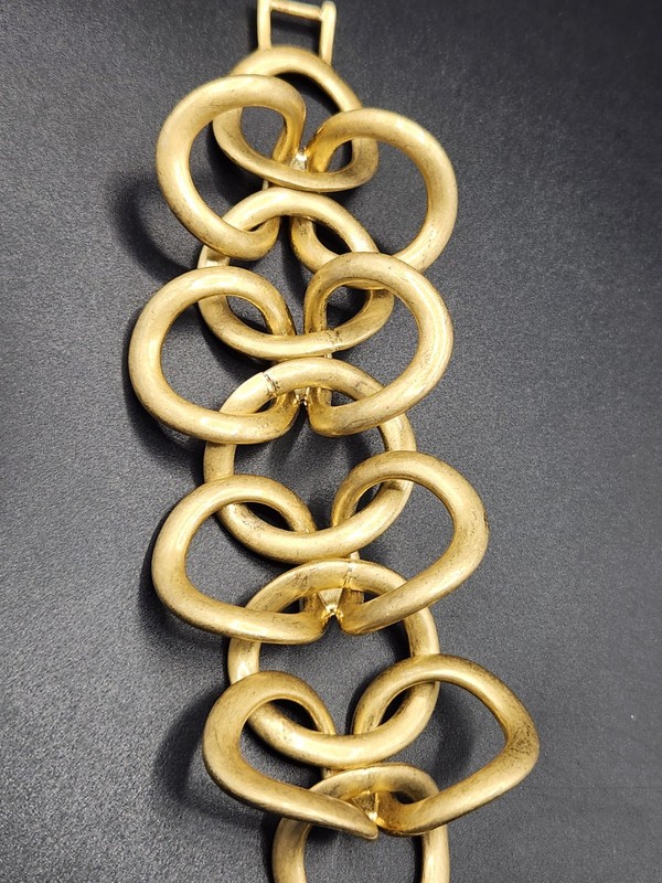 Stella & Dot Chunky Gold Tone Metal Link Bracelet gallery
