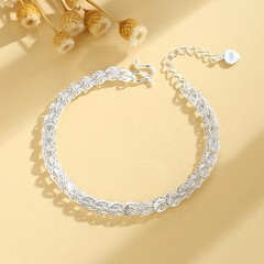 Silver Plated Chain Bracelet for Women Adjustable Fashion Jewelry Gift Elegant