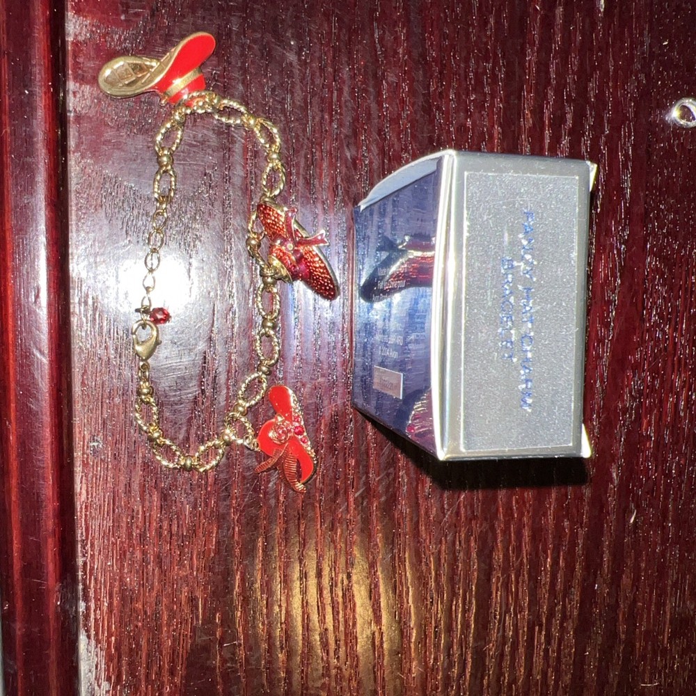 Avon Fancy Hat Charm Bracelet With Box, 2004, Unused, Been In Storage