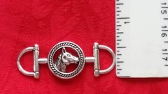 HORSE ANTIQUE SILVER BRACELET CONNECTOR CHARM – HORSESHOE – ANIMAL – FARM
