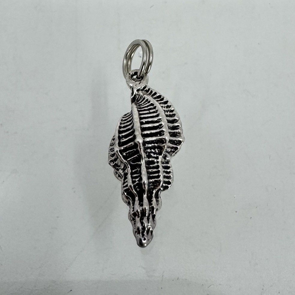Sea Shell Charm 3D Silver-Tone Conch Dangle Ocean Beach Travel 3/4” Long gallery