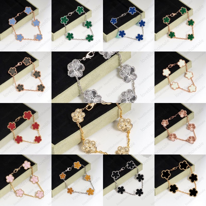 Women Four-Leaf Clover Bracelet Charm Mother-of-Pearl 18K Gold Designer Jewelry gallery