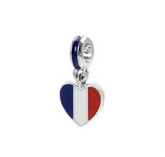 V100 S925 STERLING SILVER FRANCE FRENCH FLAG DANGLE CHARM