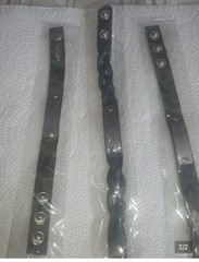 Lot of 3 Black Snap Closure Cable Chain Bracelets, Chain Style, No Stone