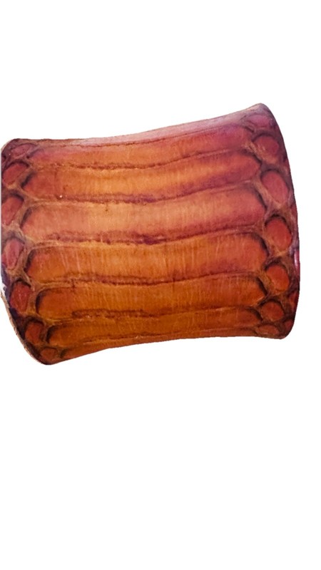 Rustic Cuff Cognac Python Leather Cuff Bracelet Wide Western Statement gallery