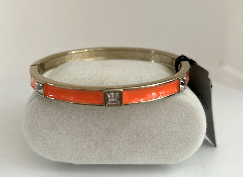 Sequin Brand x Nordstrom New Orange Enamel & Rhinestone Bangle Bracelet gallery