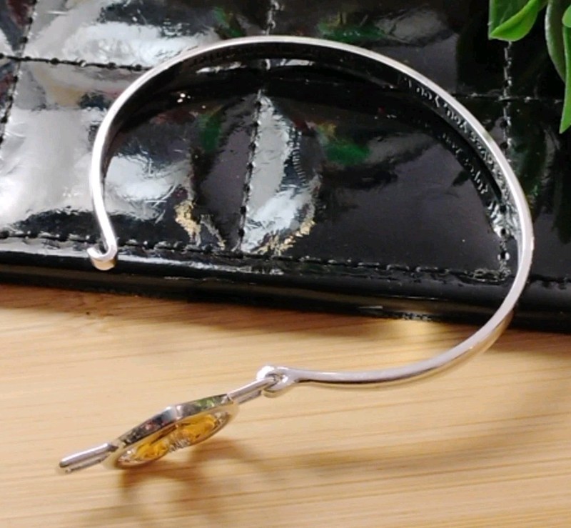 DM DANBURY MINT 14K Gold and Silver Plated Heart w/DIAMOND "Daughter" Bracelet! gallery