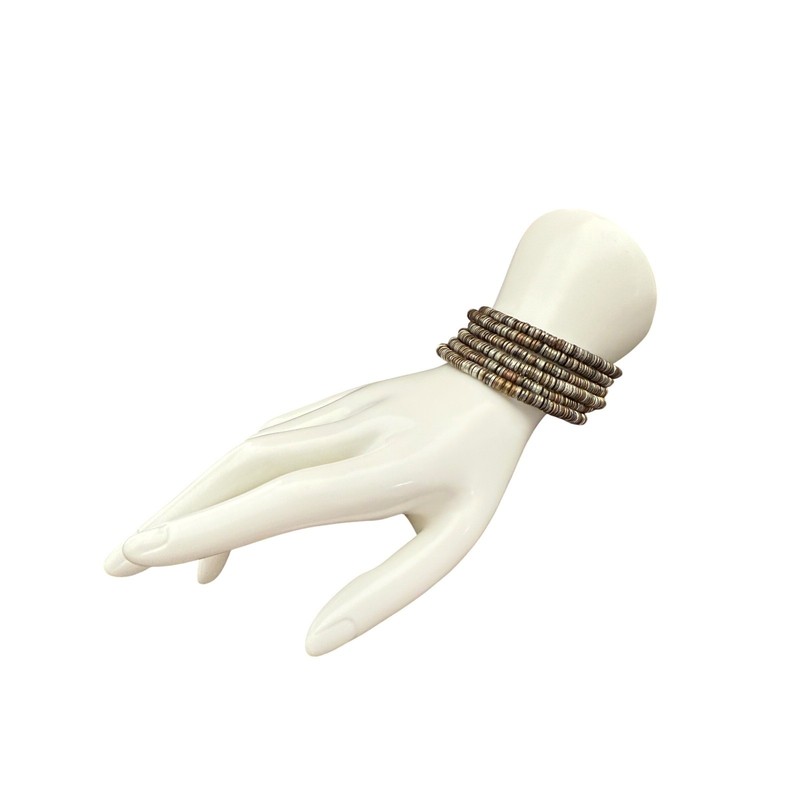 Boho Chic Mixed Metals Pailette Soiral Wrap Bracelet gallery