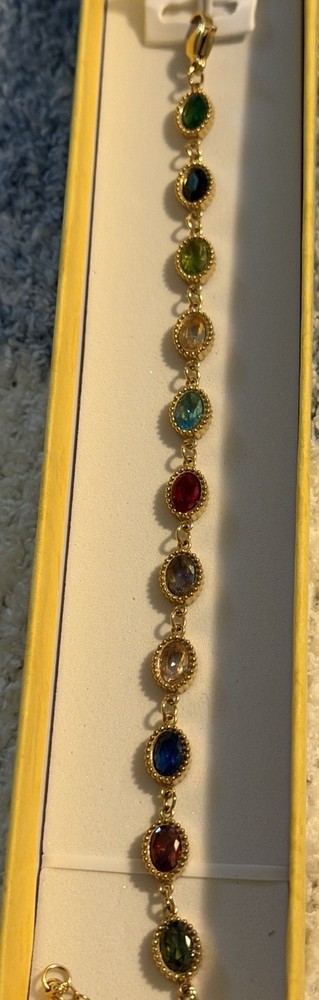 Boutique Gem Bracelet Stainless Steel Plated Gold