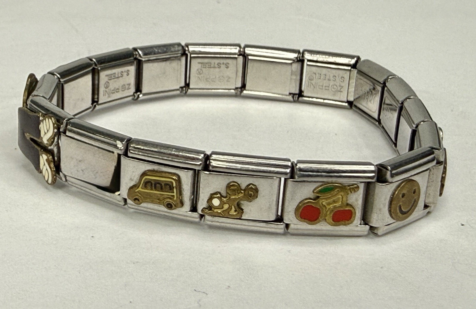 Zoppini Style Bracelet Stainless Steel Links Charm Mother Daughter gallery