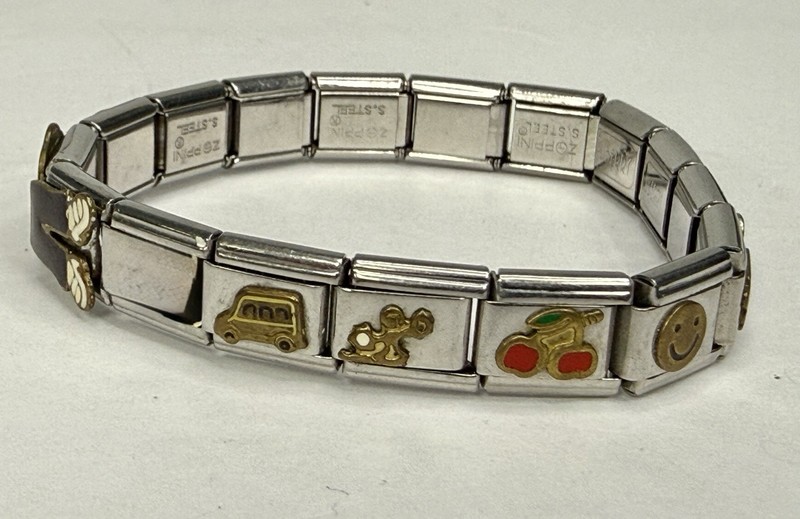 Zoppini Style Bracelet Stainless Steel Links Charm Mother Daughter gallery