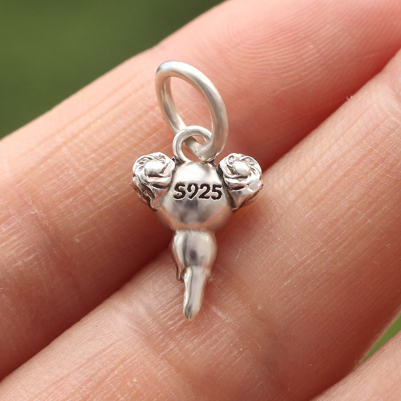 Solid 3D 925 Sterling Silver Mexican Axolotl Fish Charm Pendant For Women Girl gallery