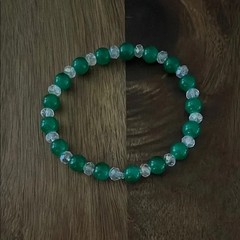 Green and Clear Beaded Bracelet
