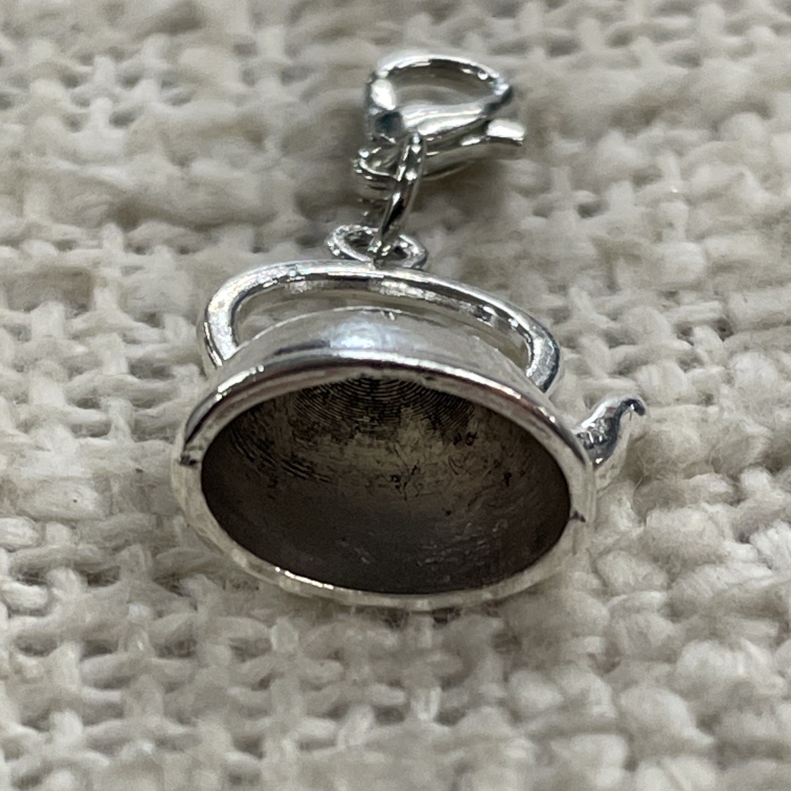 Silver Toned Small Teapot Lopster Clasp Clip On Charm gallery