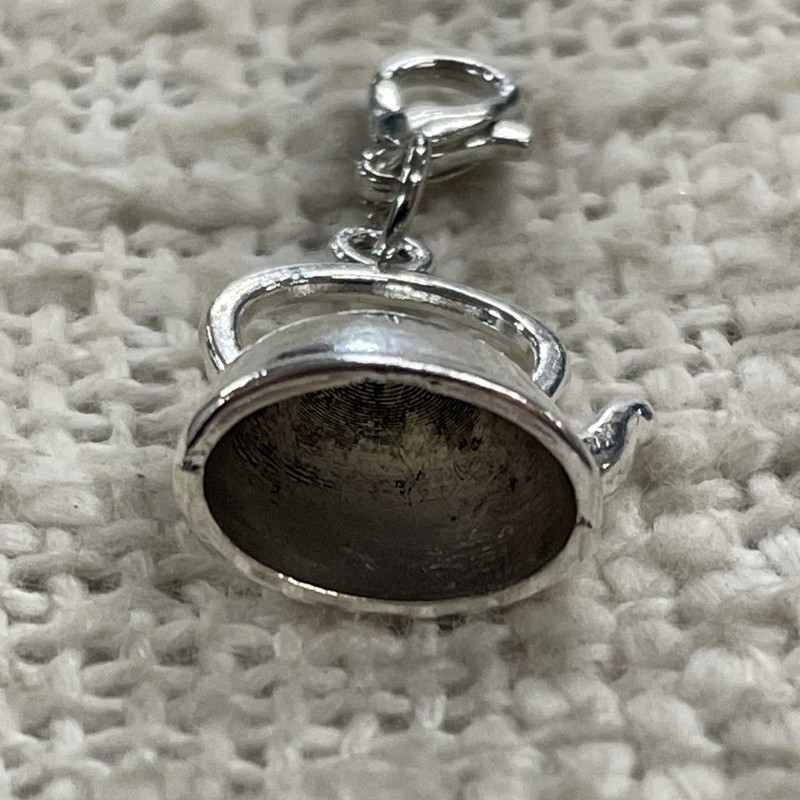 Silver Toned Small Teapot Lopster Clasp Clip On Charm gallery
