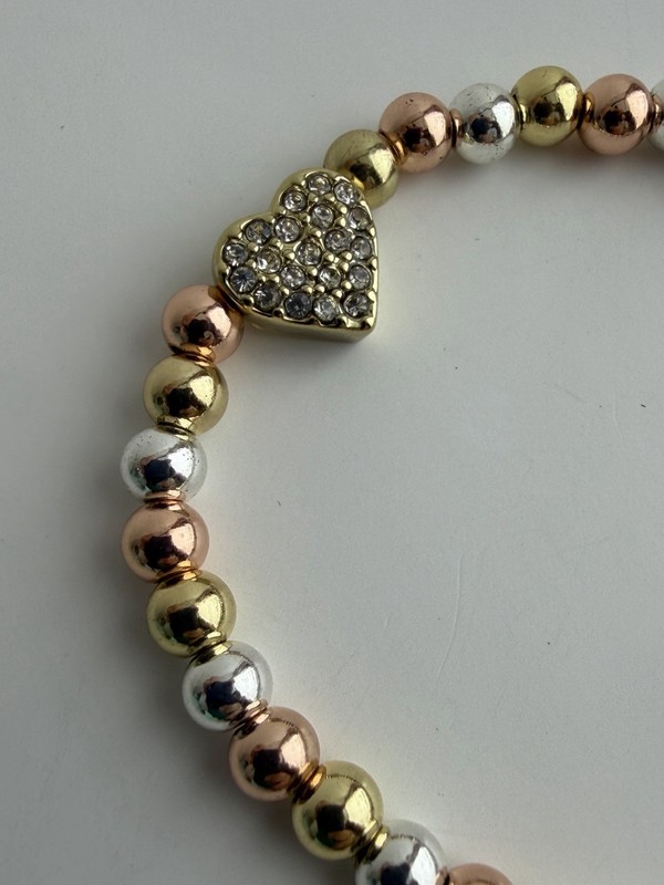 Park Lane LOVEY Gold Silver Rose Gold Bead Stretch Bracelet Retail $38 - NEW NWT gallery