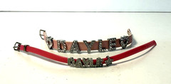 2 DAYLE Name Identity Bracelet Hot Pink Sparkle Glitter Star Heart Woman Girl ID