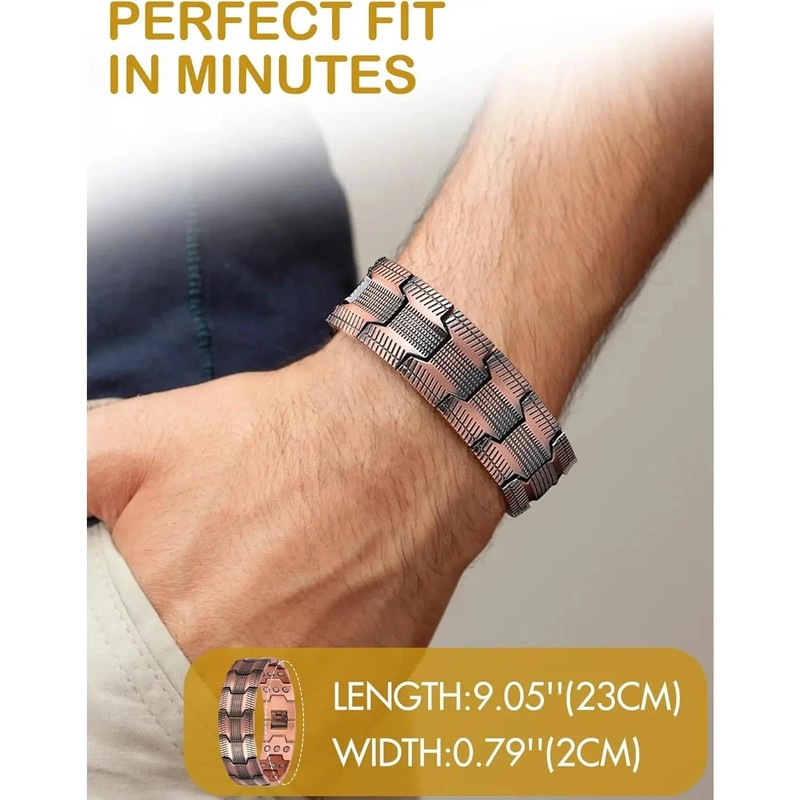 3X Ultra Strength Magnetic Copper Bracelet Vintage Copper Men's Therapy Energy gallery