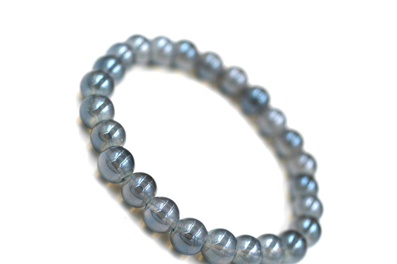 Chalcy Blue Coated Crystal Adjustable Fashion Bracelet Round Beads 7.5'' Inch gallery