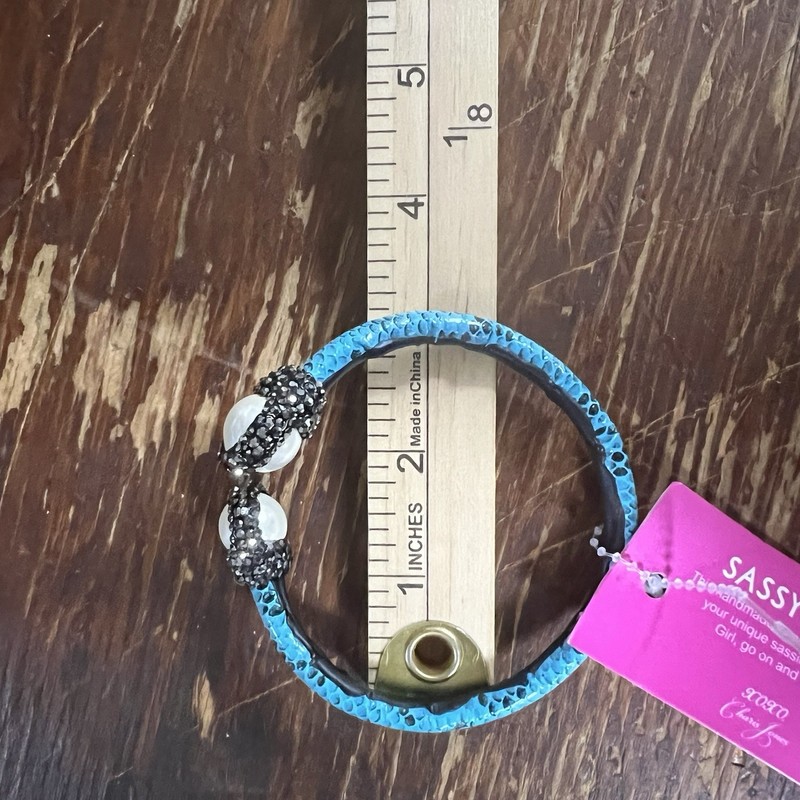 Sassy Jones Upper Arm Cuff Armlet Bracelet Blue Snake Pearl Marcasite New NWT gallery