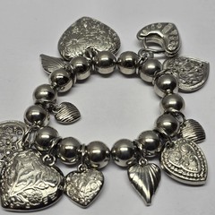 Silver Tone Stretch Charm Bracelet