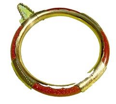 Antique Vintage Goldstone Silver Bangle Bracelet, Vermeil