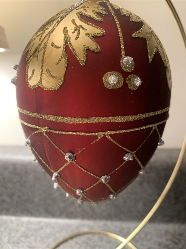 Made In Poland Burgundy Egg Ornament “The Museum Company” Pre Owned gallery