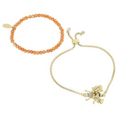 Heidi Daus Anniversary Collection 2pc Beaded and Bolo Bee Bracelet Set—Small