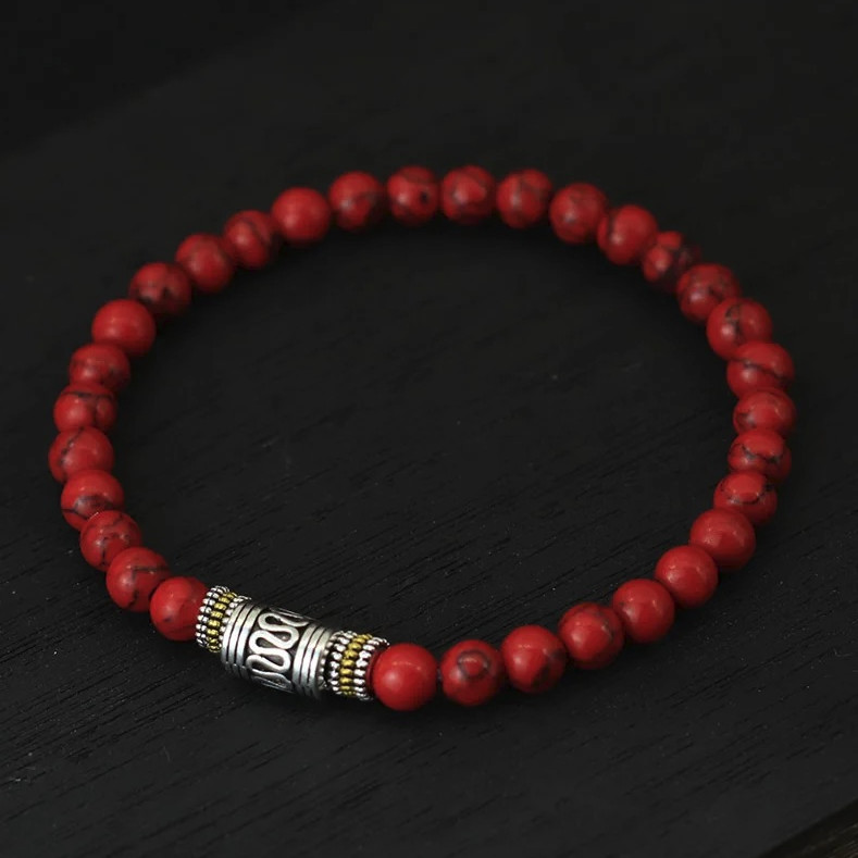 1pc 6mm Natural Stone Beaded Bracelet Unisex Yoga Meditation Lucky - NEW gallery