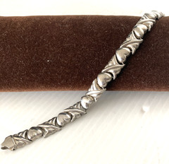 Pretty Italian 925 Sterling Silver Hugs and Kisses Bracelet – 14g – 7″