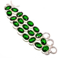 Chrome Diopside 925 Sterling Silver Ethnic Bracelet 7-7.99″ TB0-24