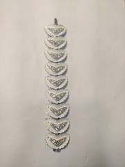 Vintage BSK Rhinestone Shaped Chevrons Inside Of Heart-shaped Shell Bracelet