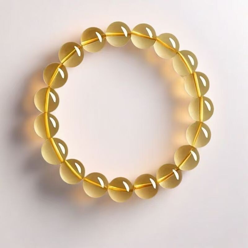 10mm Natural Yellow Citrine Gemstone Crystal Round Bead Bracelet AAAAA gallery
