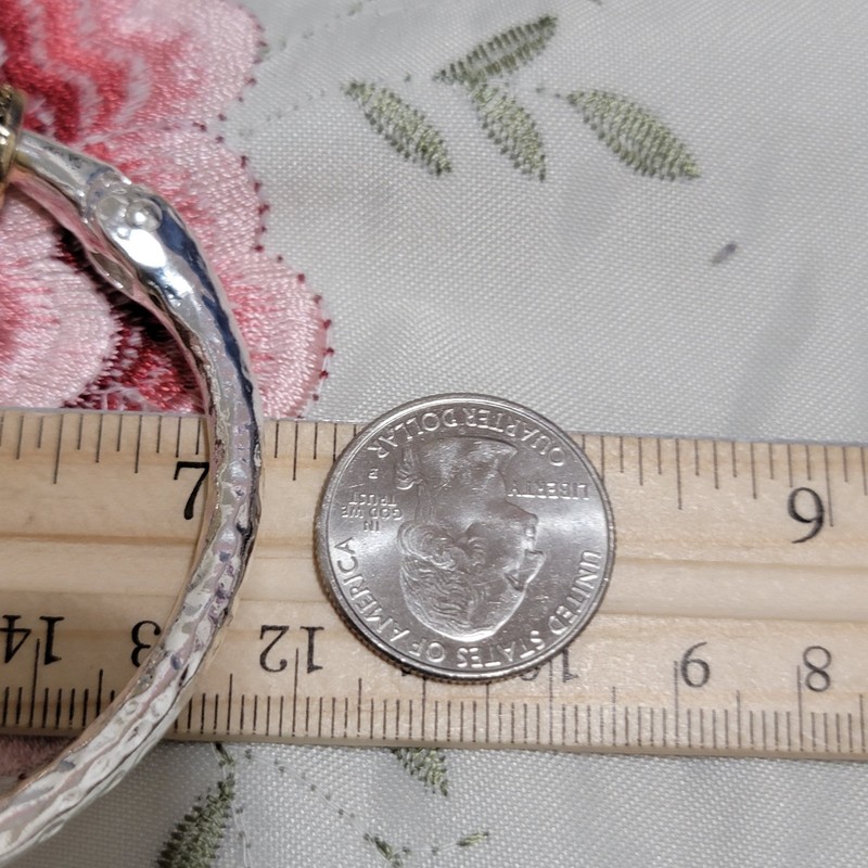 2 Tone Charm Bangle Bracelet Scroll Beads Magnetic Snap - 9" Circumference gallery