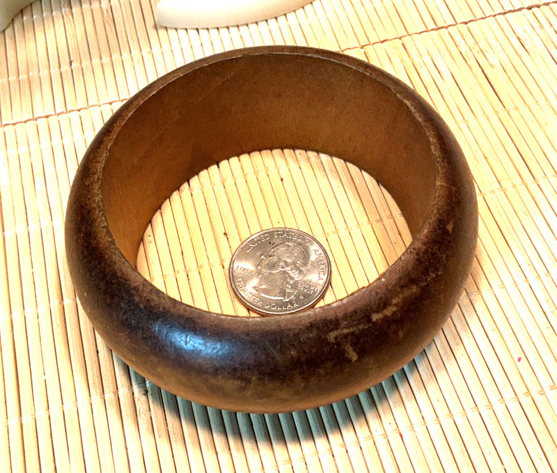 Faashion Bracelet Wood Coconut Wide Curved Bangle Lot 103 gallery