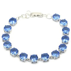 Buy 2 Get 1 Free 13.5g Blue Violet Tanzanite Daily Wear Silver Bracelet 6-8″