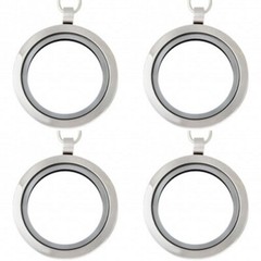 Four Pack of Floating Lockets at Wholesale Pricing – Locket Charm Custom Jewlery