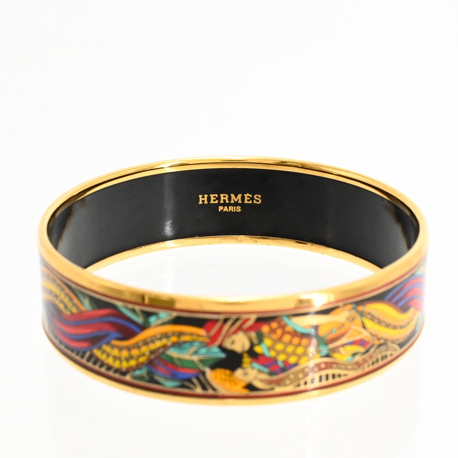HERMES Email GM Bangle Black Inner Circumference 19cm Ladies' Accessories gallery