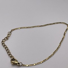 Bracelet Flat Chain Elegant Delicate High Quality Metal Gold Tone Jewelry