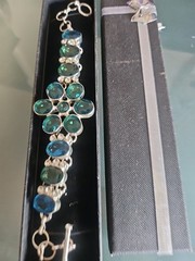 Silvertone Mystic Topaz Tennis Bracelet 7-9″ NWOT