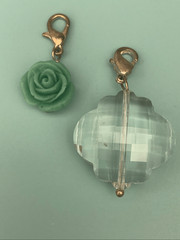 Origami Owl Green Rose and Clear Crystal Charm #flowers #necklace beads #garden