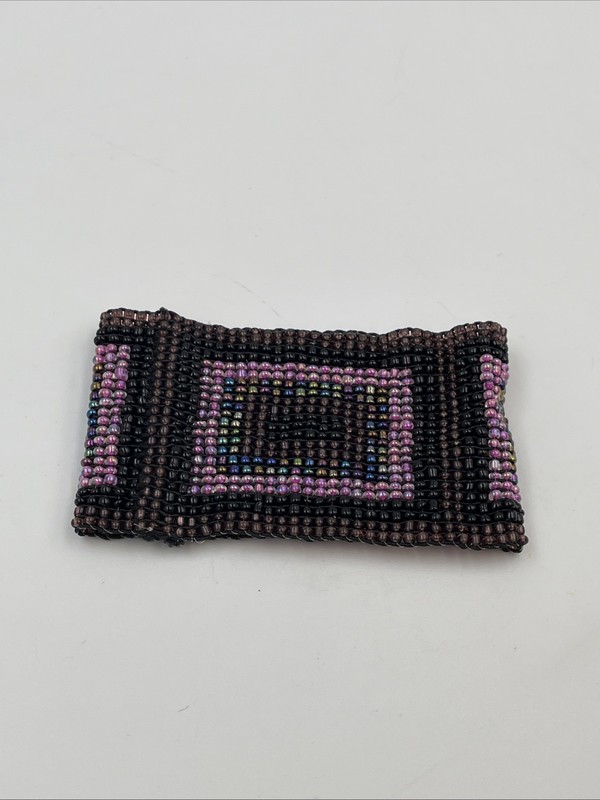 Seed Bead Bracelet Handmade Fashion Jewelry Stretch Cuff Beautiful Purple T5 gallery