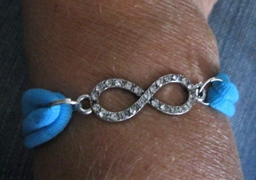 NEW RHINESTONE INFINITY CHARM WITH NYLON BRACELET-O/S YOU CHOOSE COLOR gallery