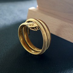 Women’s Mens Chunky Snake Wrap Bracelet Gold Plated Layered Cuff Stainless Steel