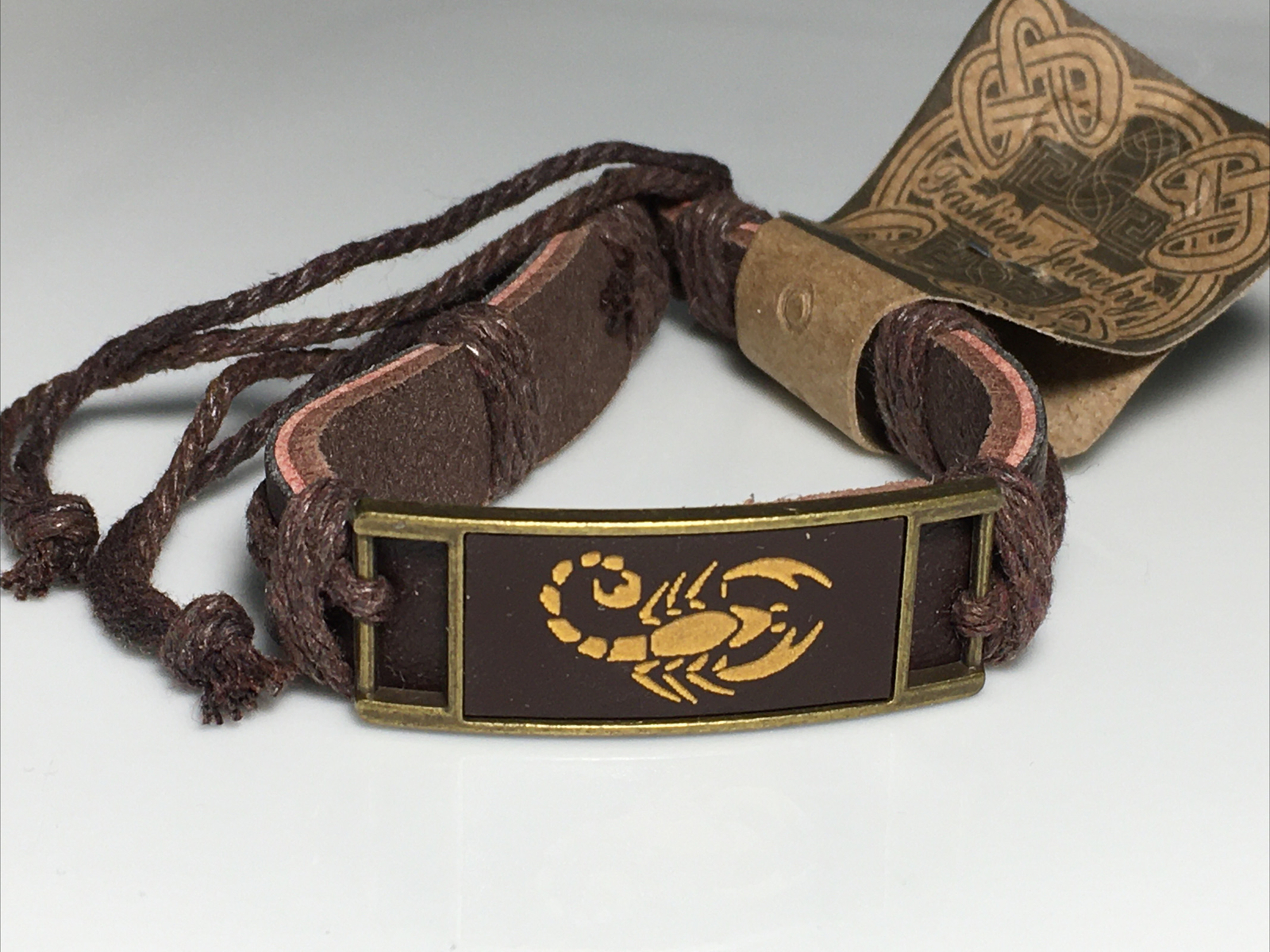 LEATHER BRACELET SCORPION WRAP BRAIDED WRISTBAND ADJUSTABLE BANGLE JEWELRY gallery