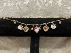 Gold Hello Kitty Multiple Charm Adjustable Fashion Fun Trendy Bracelet