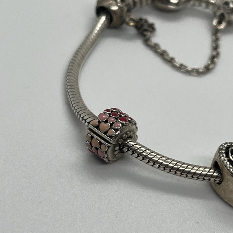 Pandora 7” Bracelet And 3 Charms 2 Spacers Great Starter Sterling 925 gallery