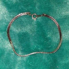 Silver-Tone Rope Chain Bracelet w/ Spring Ring Clasp, Metal, No Stone